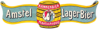 Etiket voor het door de Kannenbier-Maatschappij afgevulde Amstel Lager Bier. Het D.R.P. bij het logo staat voor 'Deutsches Reichs Patent'..