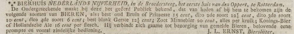 Advertentie uit 1834