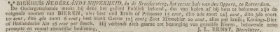 Advertentie uit 1834