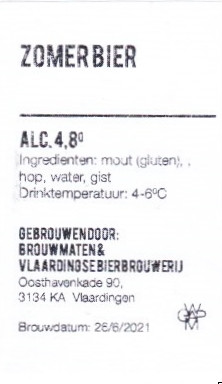 Vlaardingse Bierbrouwerij, Zomerbier