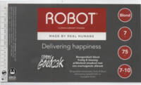 Buitenlandse bieren voor Nederlandse markt (etiket Nederlandse plaatsnaam), Robot Delivering Happiness