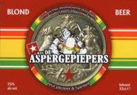 Buitenlandse bieren voor Nederlandse markt (etiket Nederlandse plaatsnaam), M.V.V. de Aspergepiepers Blond Beer