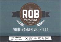 Buitenlandse bieren voor Nederlandse markt (etiket Nederlandse plaatsnaam), Rob Menswear Pilsener