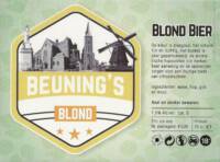 Buitenlandse bieren voor Nederlandse markt (etiket Nederlandse plaatsnaam), Beuning's Blond