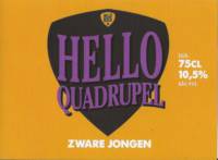Buitenlandse bieren voor Nederlandse markt (etiket Nederlandse plaatsnaam), Hello Quadrupel