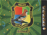 Buitenlandse bieren voor Nederlandse markt (etiket Nederlandse plaatsnaam), Melick De Markoef Blond