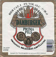 Buitenlandse bieren voor Nederlandse markt (etiket Nederlandse plaatsnaam), Damburger Prima Pils