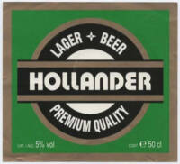 Buitenlandse bieren voor Nederlandse markt (etiket Nederlandse plaatsnaam), Hollander
