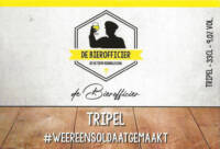 Buitenlandse bieren voor Nederlandse markt (etiket Nederlandse plaatsnaam), De Bierofficier Tripel