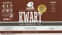 Brouwerij Rufus, Kwart Quadrupel Cognac Infused 2023