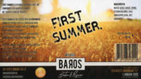 Baros Bier, First Summer Witbier