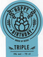 Buitenlandse bieren voor Nederlandse markt (etiket Nederlandse plaatsnaam), Tripel Hoppy Birthday