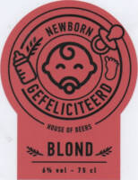 Buitenlandse bieren voor Nederlandse markt (etiket Nederlandse plaatsnaam), Newborn Gefeliciteerd Blond
