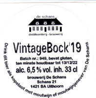 Bierbrouwerij De Schans, Vintage Bock '19 Bierbrouwerij De Schans, Vintage Bock '19