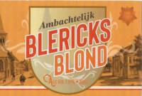 Buitenlandse bieren voor Nederlandse markt (etiket Nederlandse plaatsnaam), Blericks Blond