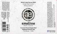 Brouwerij Emelisse, White Label Coconut Stout Single Malt Highland Whisky BA