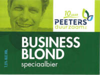 Buitenlandse bieren voor Nederlandse markt (etiket Nederlandse plaatsnaam), 10 jaar Peeters Business Blond