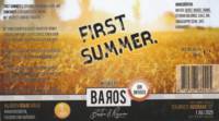 Baros Bier, First Summer Witbier Gin Infused