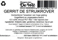 Stadsbrouwerij Jongens van De Wit, Gerrit de Struikrover Donkerblond Tarwebier