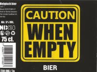 Buitenlandse bieren voor Nederlandse markt (etiket Nederlandse plaatsnaam), Caution When Empty Bier