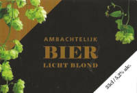 Buitenlandse bieren voor Nederlandse markt (etiket Nederlandse plaatsnaam), Ambachtelijk Bier Licht Blond