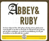 Buitenlandse bieren voor Nederlandse markt (etiket Nederlandse plaatsnaam), Abbey & Ruby