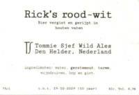 Tommie Sjef Wild Ales, Rick's rood-wit