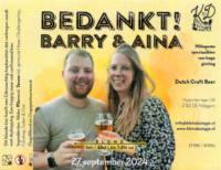 Brouwerij Klein Duimpje, Bedankt! Barry & Aina