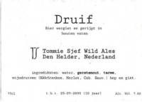 Tommie Sjef Wild Ales, Druif