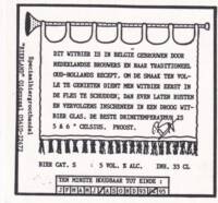 Buitenlandse bieren voor Nederlandse markt (etiket Nederlandse plaatsnaam), Witbier