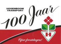Buitenlandse bieren voor Nederlandse markt (etiket Nederlandse plaatsnaam), Hogenboom Transport 100 jaar Fijne Feestdagen