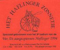 Bierbrouwerij de Zon, Het Haflinger Zonnetje