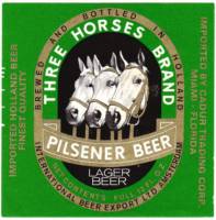 De Drie Hoefijzers, Three Horses Brand Pilsener Beer Lager Beer