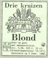 Brouwerij De Drie Kruizen, Blond