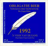 Bierbrouwerij de Gans, Obligatiebier 1992