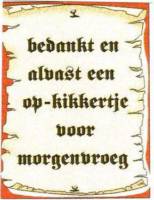 Bierbrouwerij 't Kuipertje, Bedankt en alvast een op-kikkertje voor morgenvroeg