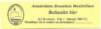 Amsterdams Brouwhuis Maximiliaan, Bethaniën Bier