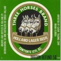 Oranjeboom Bierbrouwerij, Three Horses Brand Holland Lager Beer