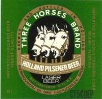 Oranjeboom Bierbrouwerij, Three Horses Brand Holland Pilsener Beer Lager Beer