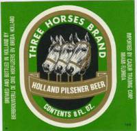 Oranjeboom Bierbrouwerij, Three Horses Brand Holland Pilsener Beer