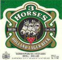 Oranjeboom Bierbrouwerij, 3 Horses Holland Lager Beer