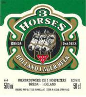 Oranjeboom Bierbrouwerij, 3 Horses Holland Lager Beer