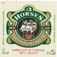 Oranjeboom Bierbrouwerij, 3 Horses Holland Lager Beer