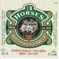 Oranjeboom Bierbrouwerij, 3 Horses Holland Lager Beer