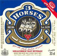 Oranjeboom Bierbrouwerij, 3 Horses Non Alcoholic Malt Beverage