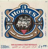 Oranjeboom Bierbrouwerij, 3 Horses Non Alcoholic Malt Beverage