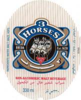 United Dutch Breweries, 3 Horses Non Alcoholic Malt Beverage