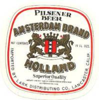 Oranjeboom Bierbrouwerij, Amsterdam Brand Holland Pilsener Beer