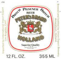 Oranjeboom Bierbrouwerij, Peter's Brand Holland Dutch Pilsener Beer