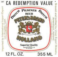 Oranjeboom Bierbrouwerij, Peter's Brand Holland Pilsener Beer